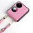 Funda Bumper Lujo Cuero y Plastico Mate Carcasa BY2 para Huawei P60 Pocket Rosa