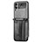 Funda Bumper Lujo Cuero y Plastico Mate Carcasa C01 para Samsung Galaxy Z Flip4 5G Negro
