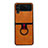 Funda Bumper Lujo Cuero y Plastico Mate Carcasa C04 para Samsung Galaxy Z Flip4 5G Naranja