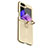 Funda Bumper Lujo Cuero y Plastico Mate Carcasa GS1 para Samsung Galaxy Z Flip5 5G Oro