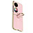 Funda Bumper Lujo Cuero y Plastico Mate Carcasa GS4 para Huawei P60 Pocket Oro Rosa
