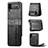 Funda Bumper Lujo Cuero y Plastico Mate Carcasa H03 para Samsung Galaxy Z Flip3 5G Negro