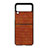 Funda Bumper Lujo Cuero y Plastico Mate Carcasa H06 para Samsung Galaxy Z Flip3 5G Marron Claro