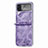 Funda Bumper Lujo Cuero y Plastico Mate Carcasa H07 para Samsung Galaxy Z Flip4 5G Morado