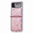 Funda Bumper Lujo Cuero y Plastico Mate Carcasa H07 para Samsung Galaxy Z Flip4 5G Oro Rosa