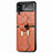 Funda Bumper Lujo Cuero y Plastico Mate Carcasa L05 para Samsung Galaxy Z Flip3 5G Naranja