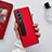 Funda Bumper Lujo Cuero y Plastico Mate Carcasa L09 para Samsung Galaxy Z Fold3 5G Rojo