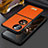 Funda Bumper Lujo Cuero y Plastico Mate Carcasa LD1 para Huawei P50 Pocket Naranja