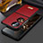 Funda Bumper Lujo Cuero y Plastico Mate Carcasa LD1 para Huawei P60 Pocket Rojo