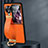 Funda Bumper Lujo Cuero y Plastico Mate Carcasa LD1 para Oppo Find N3 Flip 5G Naranja