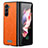 Funda Bumper Lujo Cuero y Plastico Mate Carcasa LD2 para Samsung Galaxy Z Fold5 5G Naranja