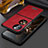 Funda Bumper Lujo Cuero y Plastico Mate Carcasa LD3 para Huawei P50 Pocket Rojo