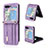 Funda Bumper Lujo Cuero y Plastico Mate Carcasa LZ2 para Samsung Galaxy Z Flip5 5G Morado