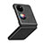 Funda Bumper Lujo Cuero y Plastico Mate Carcasa QH4 para Huawei P60 Pocket Negro