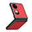 Funda Bumper Lujo Cuero y Plastico Mate Carcasa QH4 para Huawei P60 Pocket Rojo