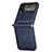 Funda Bumper Lujo Cuero y Plastico Mate Carcasa R04 para Samsung Galaxy Z Flip4 5G Azul