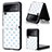 Funda Bumper Lujo Cuero y Plastico Mate Carcasa R07 para Samsung Galaxy Z Flip3 5G Azul