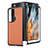 Funda Bumper Lujo Cuero y Plastico Mate Carcasa S02D para Huawei Honor Magic Vs 5G Naranja