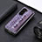 Funda Bumper Lujo Cuero y Plastico Mate Carcasa S04D para Samsung Galaxy Z Fold5 5G Morado