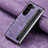 Funda Bumper Lujo Cuero y Plastico Mate Carcasa S06D para Samsung Galaxy Z Fold5 5G Morado