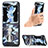 Funda Bumper Lujo Cuero y Plastico Mate Carcasa S08D para Samsung Galaxy Z Flip5 5G Azul