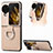 Funda Bumper Lujo Cuero y Plastico Mate Carcasa SD1 para Oppo Find N3 Flip 5G Oro