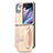 Funda Bumper Lujo Cuero y Plastico Mate Carcasa SD10 para Oppo Find N2 Flip 5G Oro