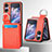 Funda Bumper Lujo Cuero y Plastico Mate Carcasa SD12 para Oppo Find N2 Flip 5G Naranja