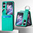 Funda Bumper Lujo Cuero y Plastico Mate Carcasa SD12 para Oppo Find N2 Flip 5G Verde