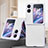 Funda Bumper Lujo Cuero y Plastico Mate Carcasa SD2 para Oppo Find N2 Flip 5G Blanco