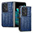 Funda Bumper Lujo Cuero y Plastico Mate Carcasa SD5 para Oppo Find N2 5G Azul