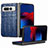 Funda Bumper Lujo Cuero y Plastico Mate Carcasa SD7 para Google Pixel Fold 5G Azul