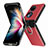 Funda Bumper Lujo Cuero y Plastico Mate Carcasa SD8 para Huawei P60 Pocket Rojo