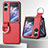 Funda Bumper Lujo Cuero y Plastico Mate Carcasa SD8 para Oppo Find N2 Flip 5G Rojo