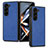 Funda Bumper Lujo Cuero y Plastico Mate Carcasa SD9 para Samsung Galaxy Z Fold5 5G Azul