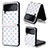 Funda Bumper Lujo Cuero y Plastico Mate Carcasa T06 para Samsung Galaxy Z Flip4 5G Azul