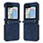 Funda Bumper Lujo Cuero y Plastico Mate Carcasa YB4 para Samsung Galaxy Z Flip5 5G Azul