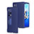 Funda Bumper Lujo Cuero y Plastico Mate Carcasa ZL13 para Huawei Mate X2 Azul