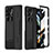 Funda Bumper Lujo Cuero y Plastico Mate Carcasa ZL4 para Samsung Galaxy Z Fold5 5G Negro