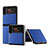 Funda Bumper Lujo Cuero y Plastico Mate Carcasa ZL5 para Samsung Galaxy Z Flip3 5G Azul