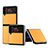 Funda Bumper Lujo Cuero y Plastico Mate Carcasa ZL5 para Samsung Galaxy Z Flip3 5G Naranja