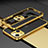 Funda Bumper Lujo Marco de Aluminio Carcasa A03 para Apple iPhone 13 Mini Oro