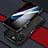 Funda Bumper Lujo Marco de Aluminio Carcasa LF1 para Apple iPhone 14 Pro Rojo y Negro