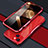 Funda Bumper Lujo Marco de Aluminio Carcasa LF1 para Apple iPhone 15 Rojo