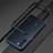Funda Bumper Lujo Marco de Aluminio Carcasa para Oppo Reno6 Pro 5G India Azul y Negro