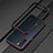 Funda Bumper Lujo Marco de Aluminio Carcasa para Oppo Reno6 Pro 5G India Rojo y Negro