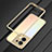 Funda Bumper Lujo Marco de Aluminio Carcasa S01 para Oppo Reno9 5G Oro