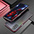 Funda Bumper Lujo Marco de Aluminio Carcasa T01 para Oppo Reno4 Pro 5G Rojo y Negro