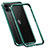 Funda Bumper Lujo Marco de Aluminio Carcasa T02 para Apple iPhone 12 Verde