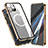 Funda Bumper Lujo Marco de Aluminio Espejo 360 Grados Carcasa con Mag-Safe Magnetic para Apple iPhone 15 Pro Max Oro